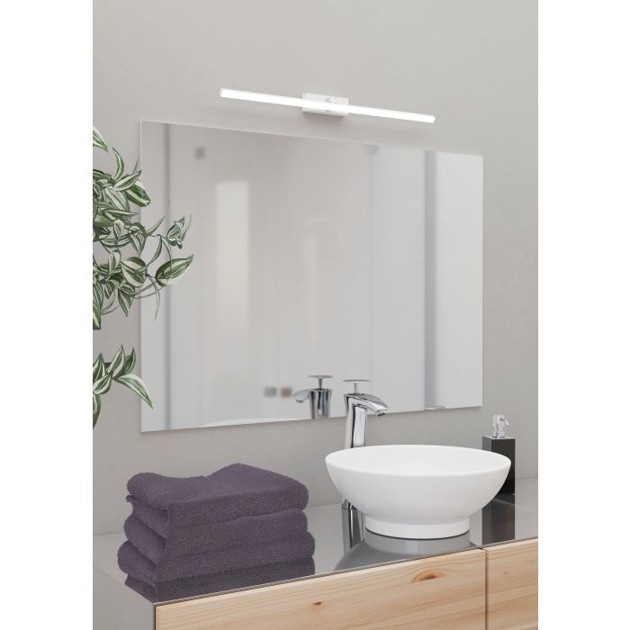 Eglo Verdello Lampada da Parete LED 5 W, 750 Lumen, Temperatura Colore Regolabile 3000K-6500K, IP44, Plastica Bianca e Cromata