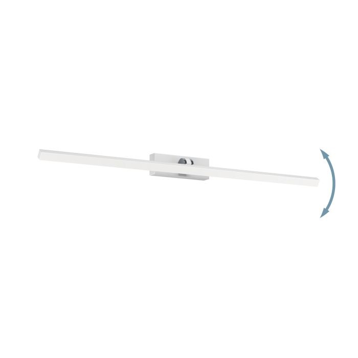 Eglo Verdello Lampada da Parete LED 5 W, 750 Lumen, Temperatura Colore Regolabile 3000K-6500K, IP44, Plastica Bianca e Cromata