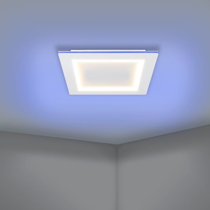 EGLO Padrogiano-Z Plafoniera LED 45x45 cm in Metallo, Regolazione Colore Bianco Caldo-Freddo e RGB, 3150 Lumen, Smart Home ZigBee con Controllo Vocale Alexa