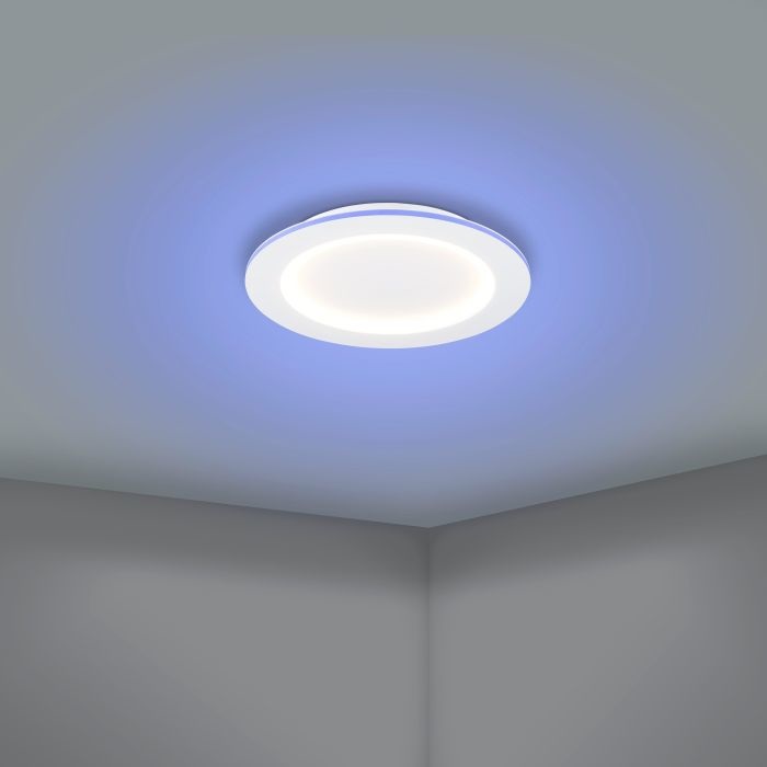 EGLO Plafoniera LED Padrogiano-Z Ø 45 cm, bianco, dimmerabile, controllo vocale Alexa, tecnologia ZigBee, cornice RGB, 3300 lumen