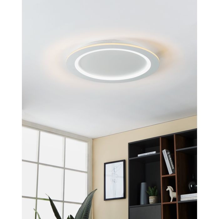 EGLO Plafoniera LED Padrogiano-Z Ø 60 cm bianco, dimmerabile, RGB, ZigBee, compatibile con Alexa