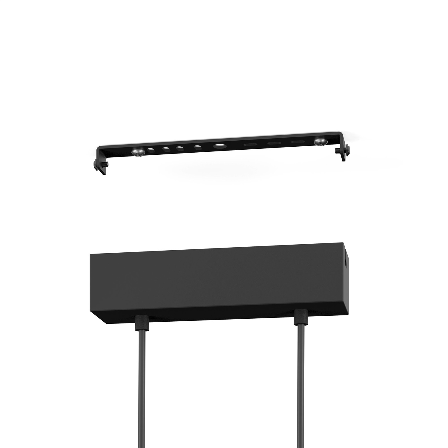 EGLO Lampadario LED Panagria Minimalista 2x13W, Luce Calda 3000K, 3120 Lumen, Struttura in Alluminio e Legno, Finitura Nero e Bianco