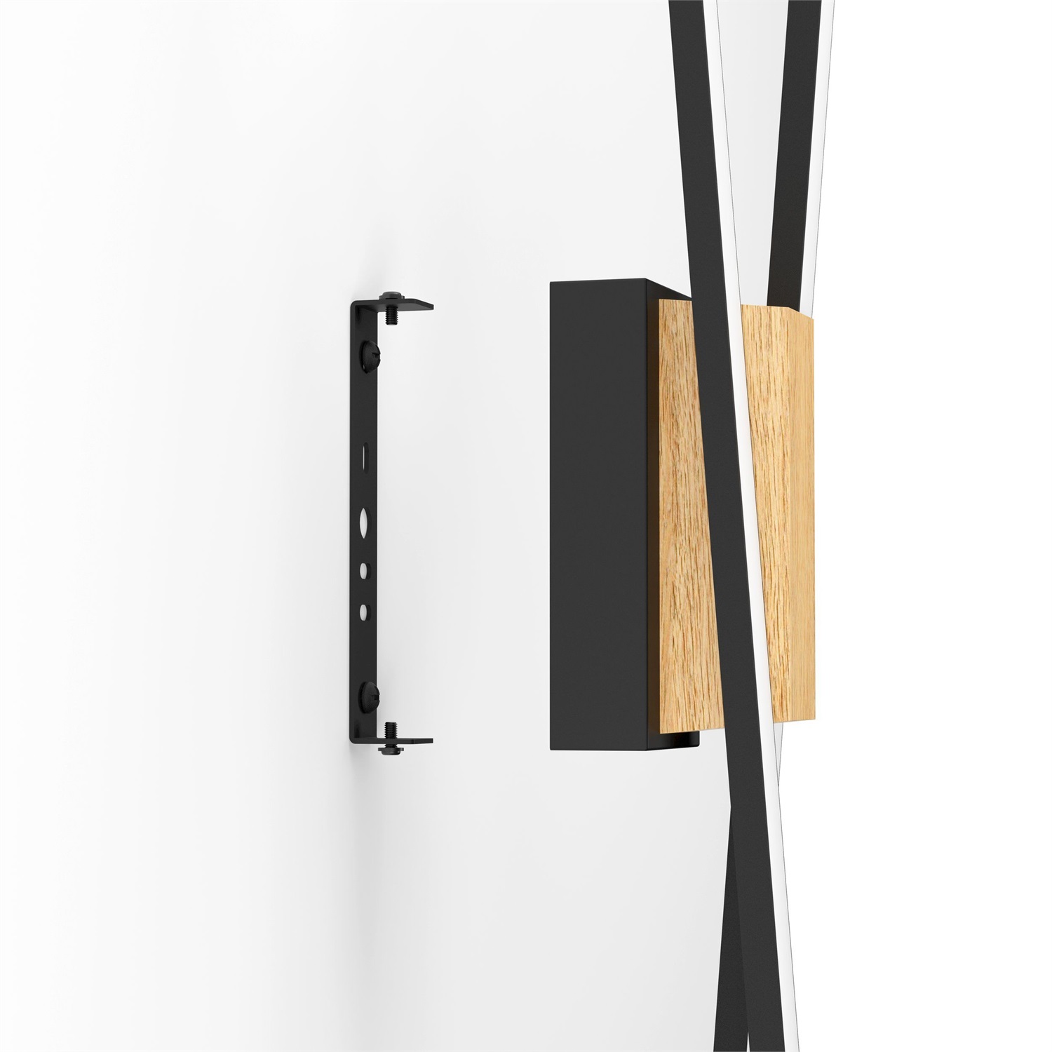 EGLO Panagria Plafoniera LED Minimalista 40 W, 57 cm, in Alluminio e Legno, Bianco Caldo, Nero e Marrone