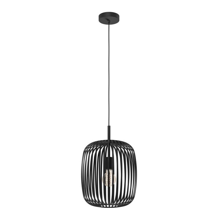 Eglo Romazzina Lampada a Sospensione 1 Luce E27 in Metallo Nero per Sala da Pranzo