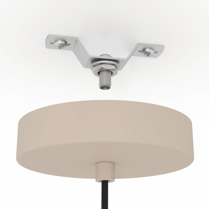 Eglo Romazzina Lampada a Sospensione 1 Luce E27 in Metallo Sabbia/Tortora, Altezza 110 cm, Larghezza 32,5 cm