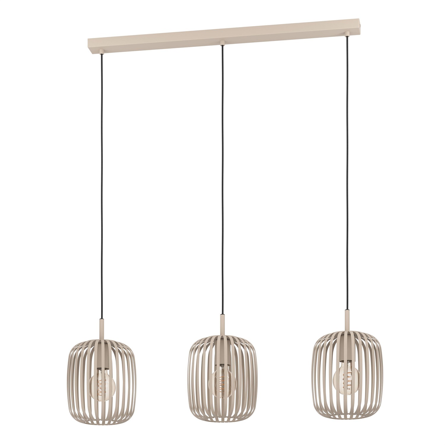 Eglo Romazzina Lampada a Sospensione 3 Luci E27 40W Metallo Tortora Satinato 110 cm x 90 cm