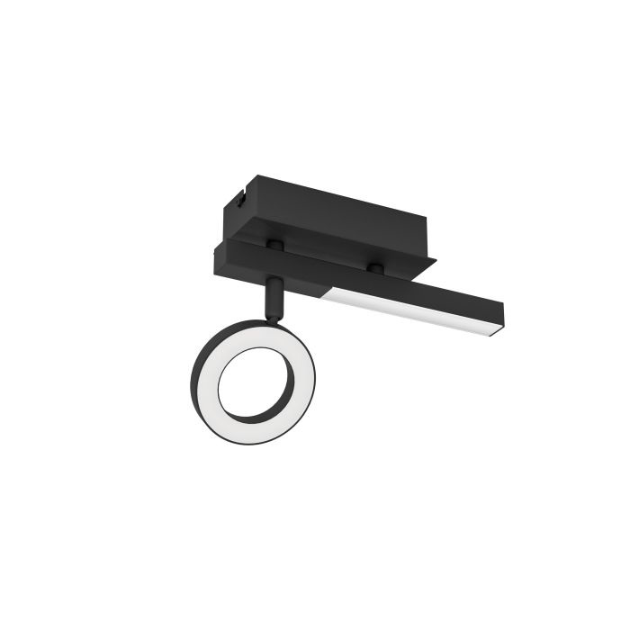 Eglo Cardillio 2 - Lampada da soffitto LED orientabile in nero, luce bianco caldo