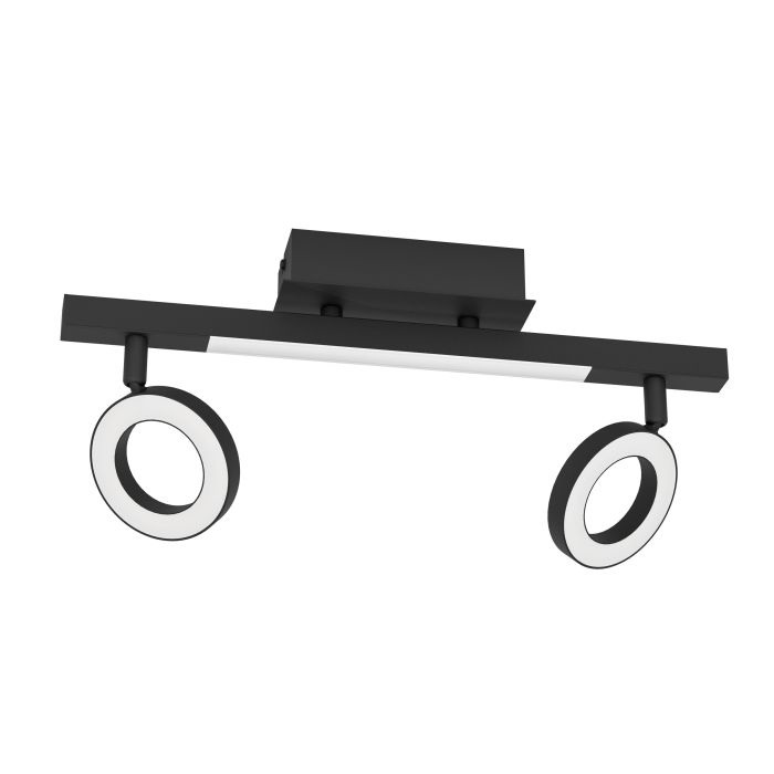 Eglo Cardillio 2 Lampada da Soffitto Orientabile 2 Luci LED 3.2W Nero Satinato Bianco Caldo