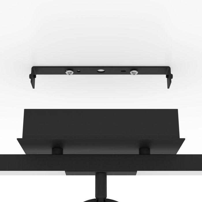 Eglo Cardillio 2 - Lampada da soffitto LED 3 luci orientabili, supporto in plastica e metallo nero satinato, bianco caldo