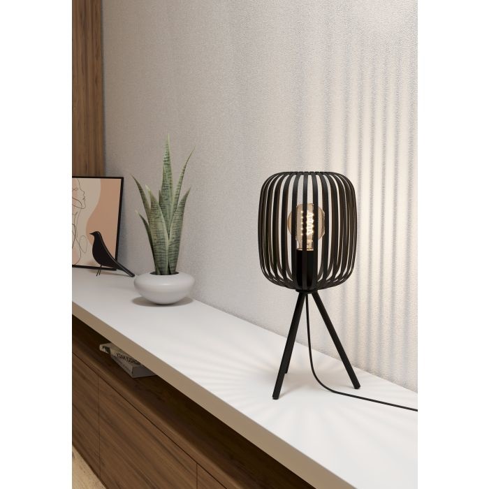 Eglo Romazzina Lampada da Tavolo E27 40 W Nero con Treppiede in Metallo
