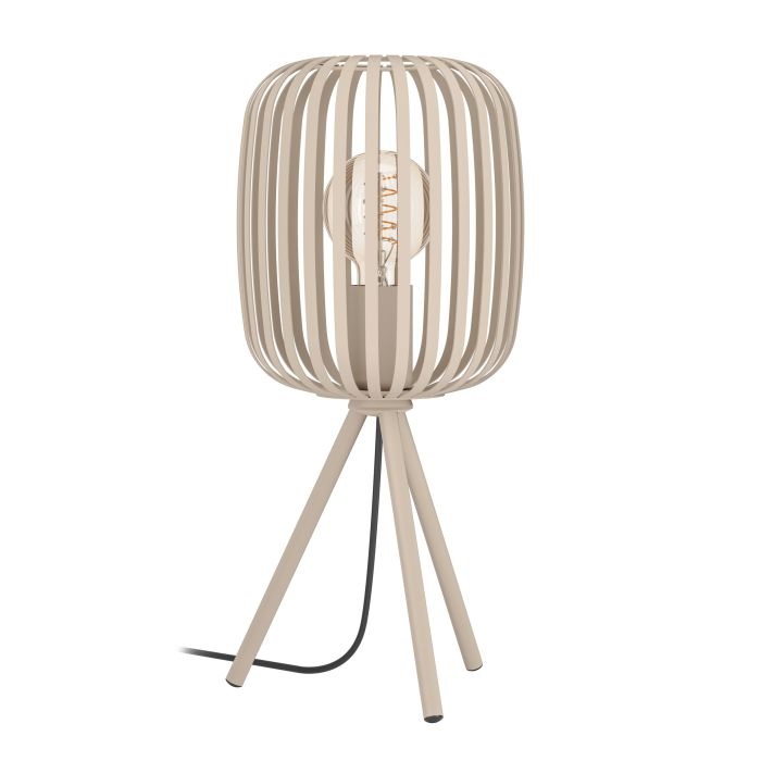 Eglo Romazzina Lampada da Tavolo E27 40 W in Metallo Color Sabbia con Design a Treppiede