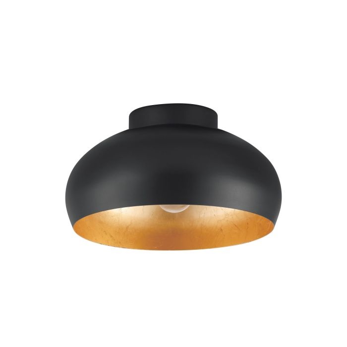 Eglo Mogano 2 Lampada da Soffitto E27 1 Luce in Metallo Nero e Oro