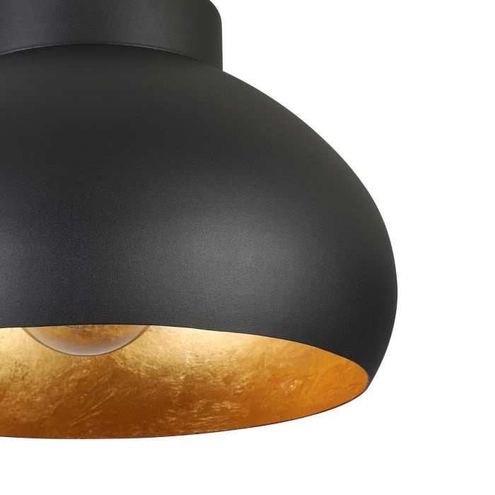 Eglo Mogano 2 Lampada da Soffitto E27 1 Luce in Metallo Nero e Oro