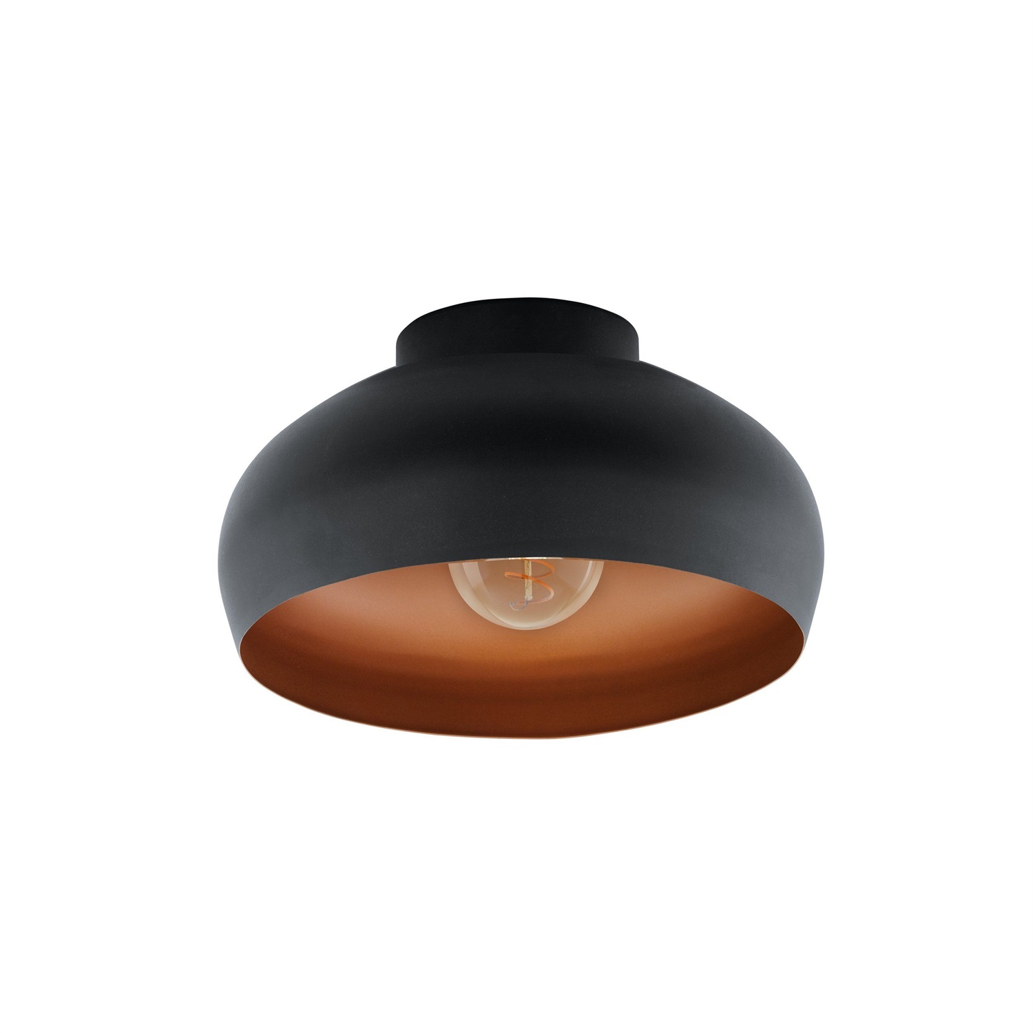 EGLO Mogano 2 Lampada da Soffitto E27 40 W in Metallo Nero e Rame, Illuminazione per Soggiorno