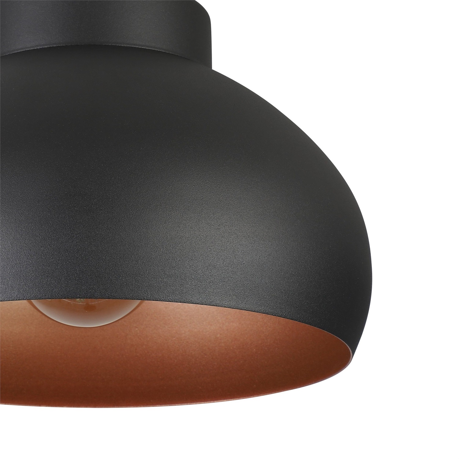 EGLO Mogano 2 Lampada da Soffitto E27 40 W in Metallo Nero e Rame, Illuminazione per Soggiorno