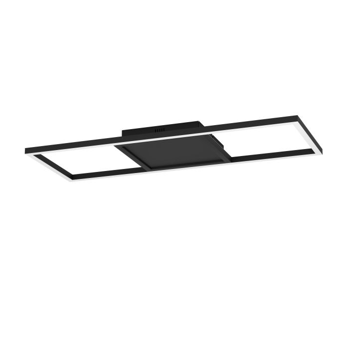EGLO Calagrano-Z Plafoniera LED Dimmerabile Smart Home con ZigBee, Controllo Vocale Alexa, Retroilluminazione RGB, Bianco Caldo - Freddo, 64 x 24 cm, Metallo Nero