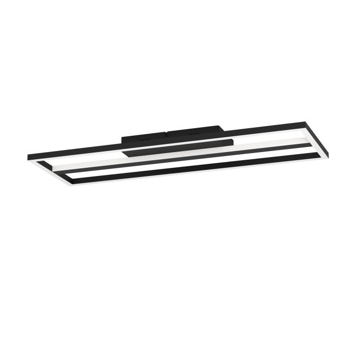EGLO Calagrano-Z Plafoniera LED Dimmerabile 21W, Nero e Bianco, 64x22 cm, Controllo Vocale Alexa, Retroilluminazione RGB, ZigBee