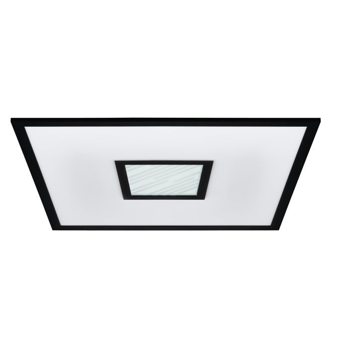 Eglo Plafoniera LED Bordonara 21,5W 450x450mm Dimmerabile con Telecomando RGB in Metallo Nero e Plastica Bianca