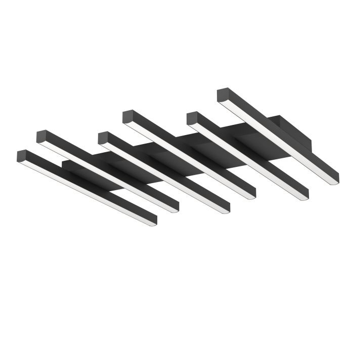 EGLO Plafoniera LED Padulari Dimmerabile con Telecomando, 25,6W, 3800 Lumen, Colore Luce 2700-6500K, Metallo Nero e Plastica Bianca