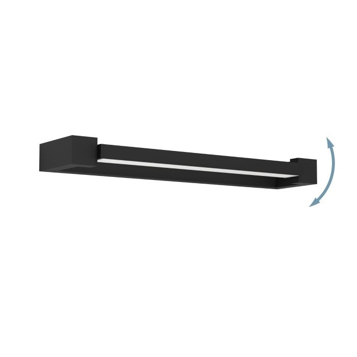 EGLO GEMILIANA Lampada da Parete LED 8,9 W 1000 lm, Metallo Nero e Plastica Bianca, IP44, Lampada Specchio per Bagno