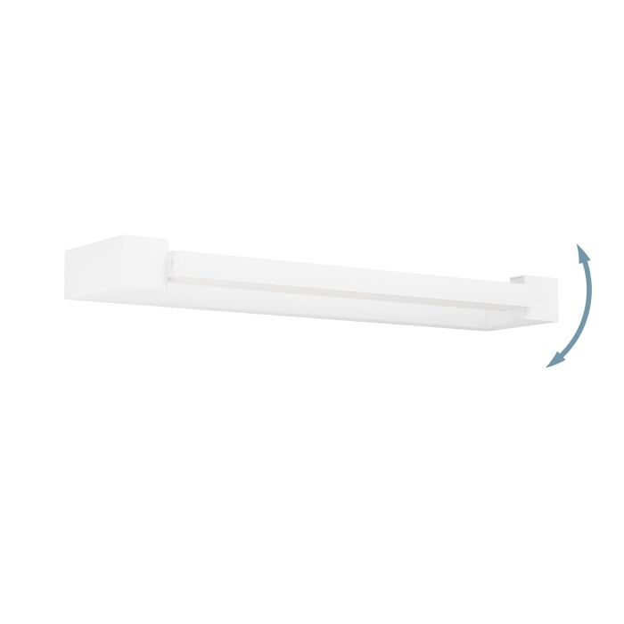 EGLO Gemiliana Lampada a Parete LED 8,9 W 1000 lm, Lampada Specchio per Bagno in Metallo e Plastica Bianca, IP44