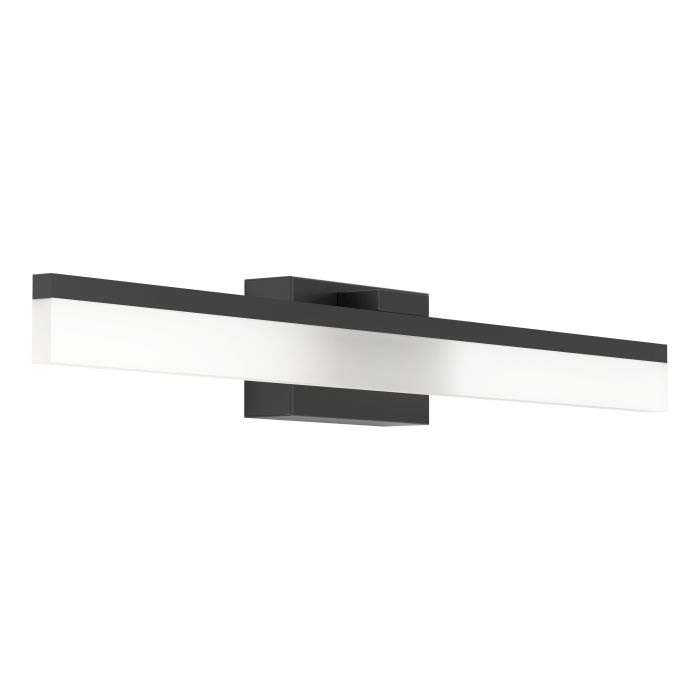Eglo Palmital - Lampada da parete a LED minimalista in metallo nero e plastica satinata, 11W, bianco caldo, IP44