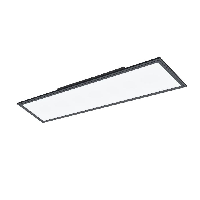 EGLO Plafoniera LED Salobrena 1 in Alluminio Nero, 33W, 4700 Lumen, 120x30 cm