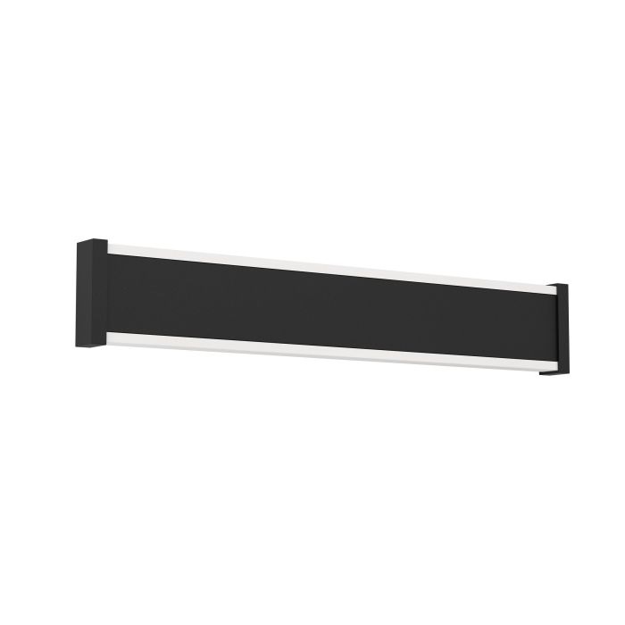 Eglo Neviano - Lampada da parete a LED per esterni, rettangolare in metallo e plastica nera, luce bianco caldo, IP65, 38 cm