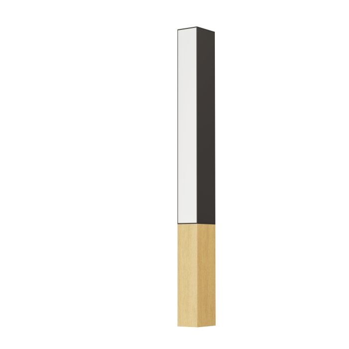 Eglo Tudons - Lampada a LED da parete minimalista in metallo nero e legno naturale, 12 W, 1300 lm, bianco caldo
