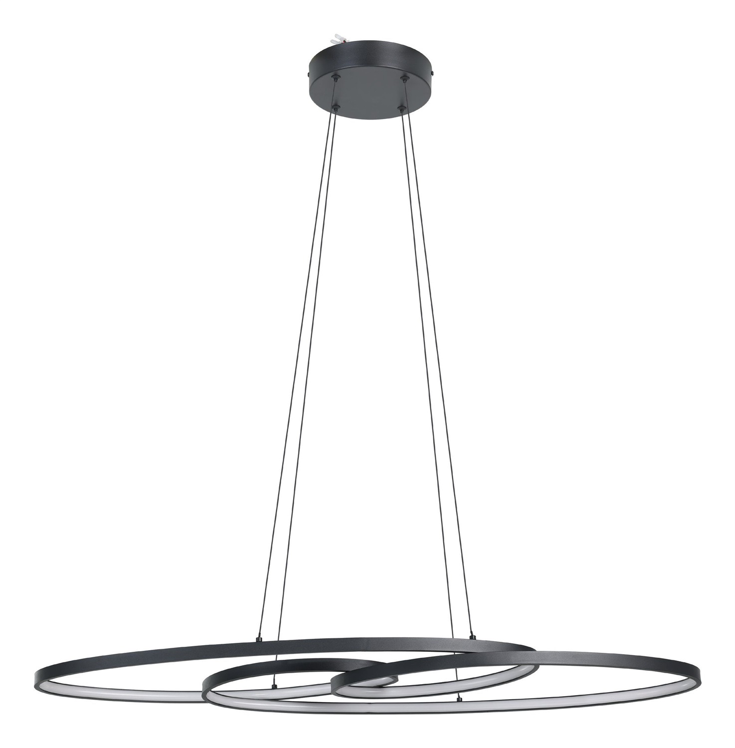 EGLO Gianella Lampada a Sospensione LED 38W 3000K Ø100cm 4400 Lumen Dimmerabile in Metallo Nero e Plastica Bianca