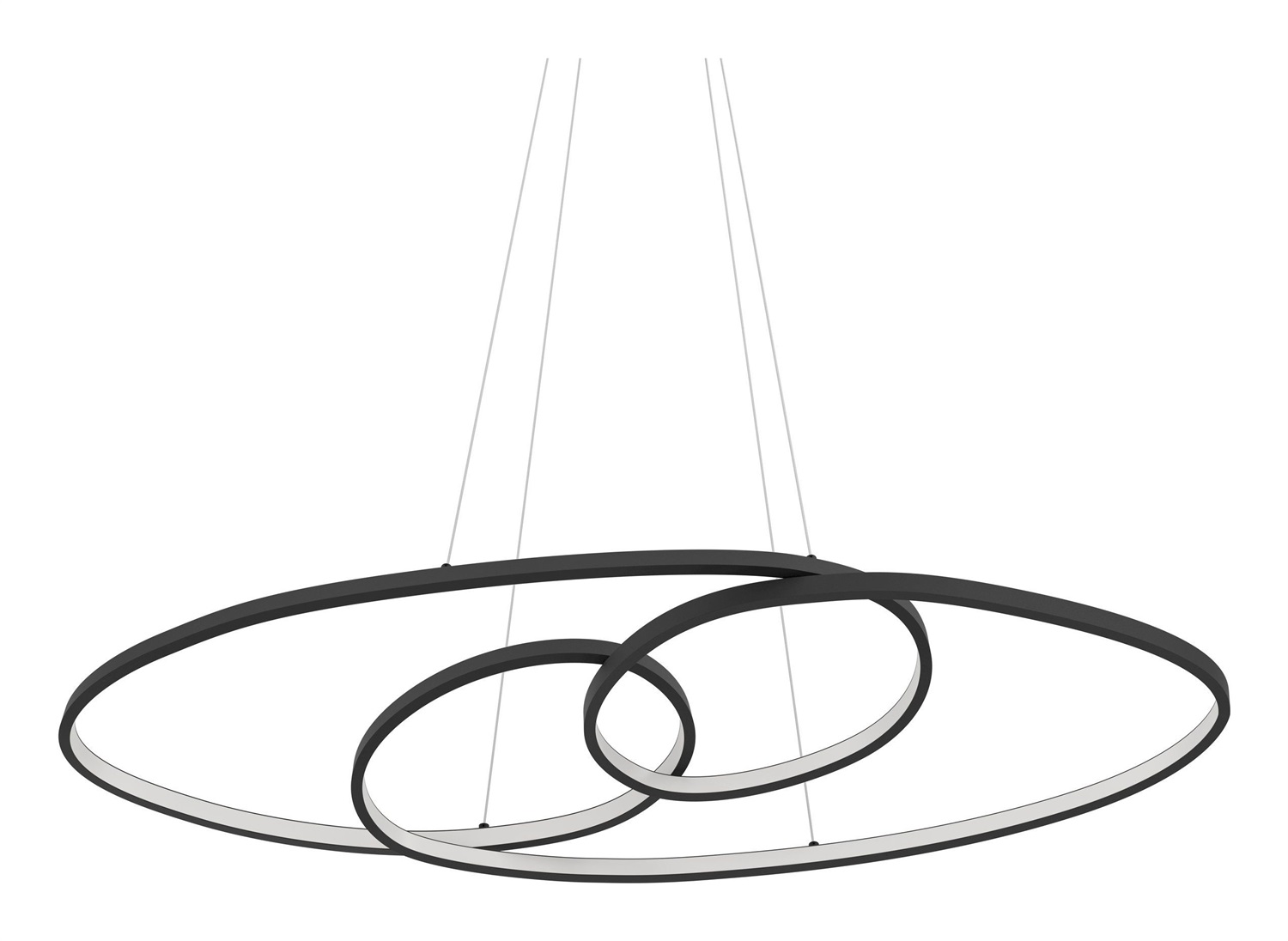 EGLO Gianella Lampada a Sospensione LED 38W 3000K Ø100cm 4400 Lumen Dimmerabile in Metallo Nero e Plastica Bianca