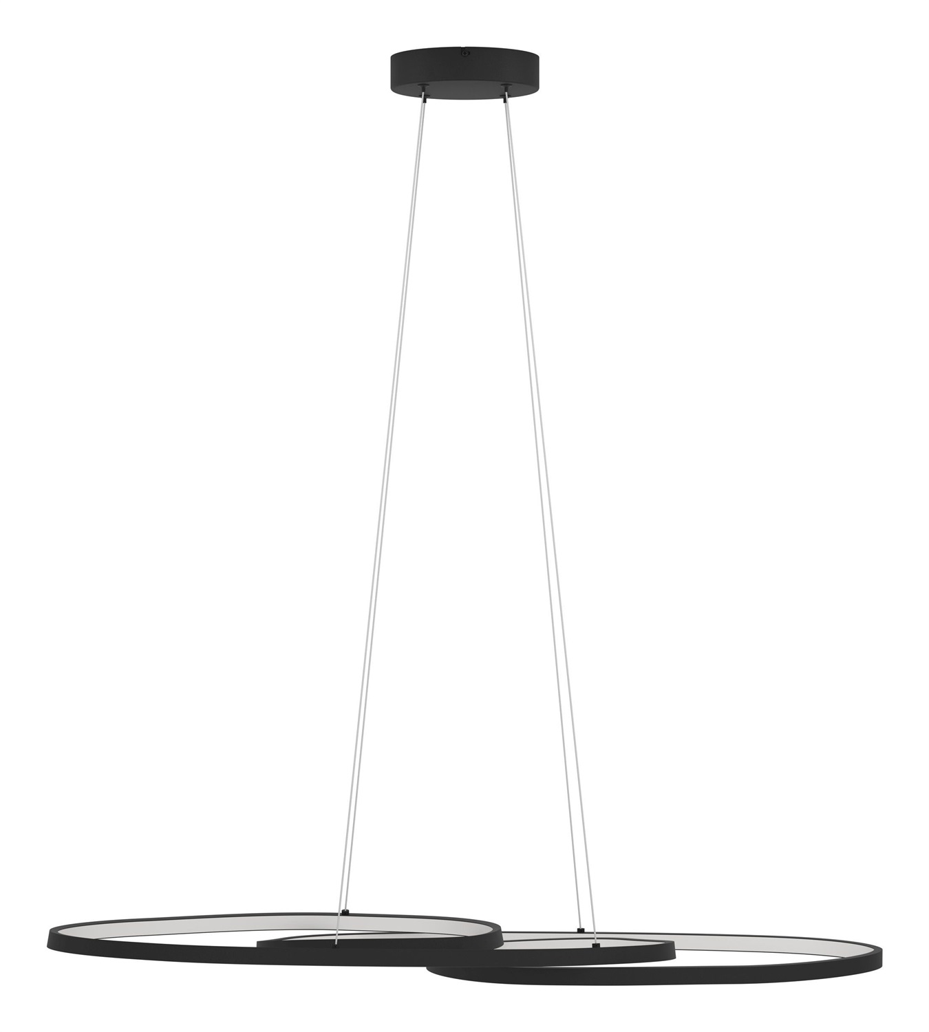 EGLO Gianella Lampada a Sospensione LED 38W 3000K Ø100cm 4400 Lumen Dimmerabile in Metallo Nero e Plastica Bianca