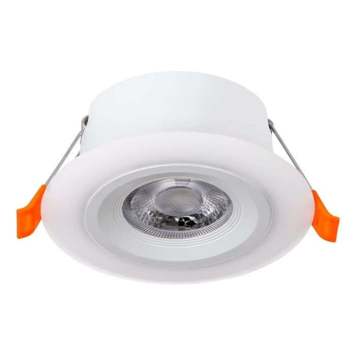Eglo Calonge - Faretto a LED da incasso rotondo in policarbonato bianco, 4,8W, 3000K, 620lm, diametro 7 cm