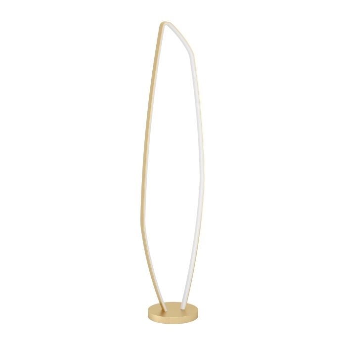 Eglo Vallerosa Lampada da Terra LED - Design Moderno in Ottone Spazzolato, Luce Calda, Altezza 128,5 cm