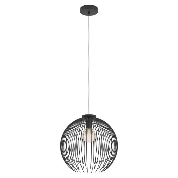 Eglo Venezuela Lampadario a Sospensione in Metallo Nero, Design Moderno, Attacco E27, Diametro 40 cm