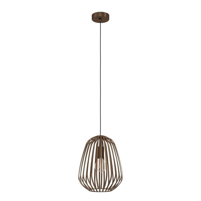 Eglo Lampada a Sospensione Espinal in Metallo Nero e Bronzo, 1 Fiamma E27, Ø 28 cm, Stile Industriale Vintage