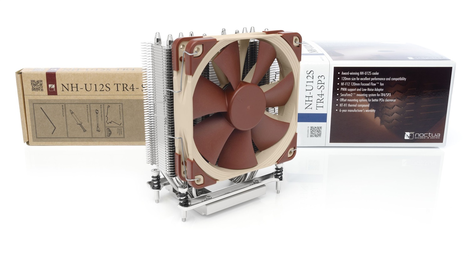Noctua NH-U12S TR4-SP3 Dissipatore di Calore per CPU 120mm, 300-1500 Giri/min, 22,4 dB, Flusso d'aria 93,4 m³/h, Compatibile con AMD sTRX4/TR4/SP3