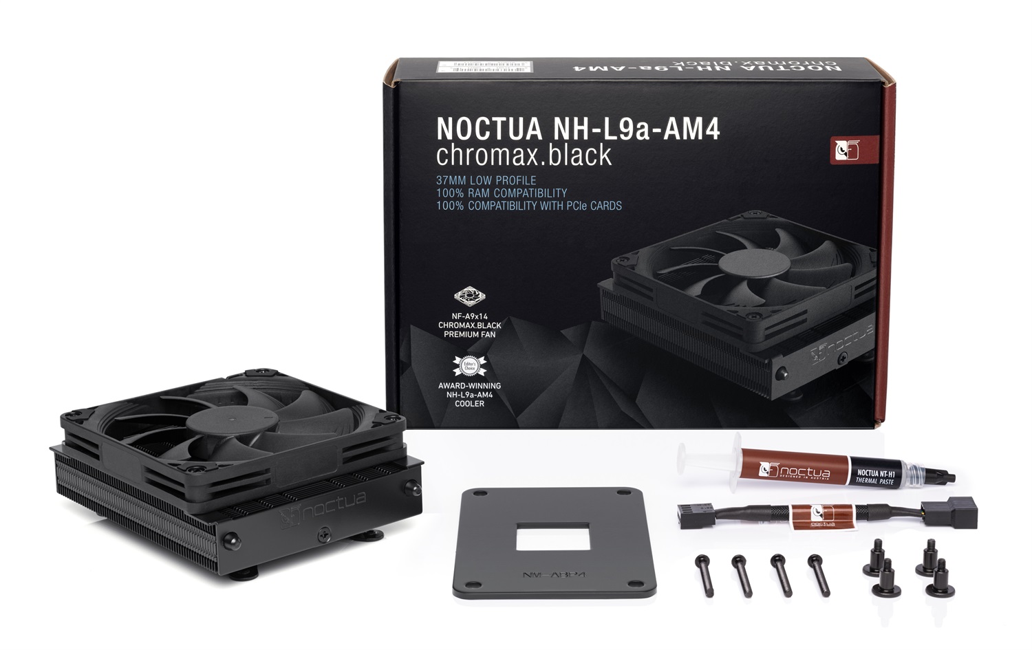 Noctua NH-L9a-AM4 chromax.black Dissipatore a Basso Profilo per CPU 9,2 cm Nero