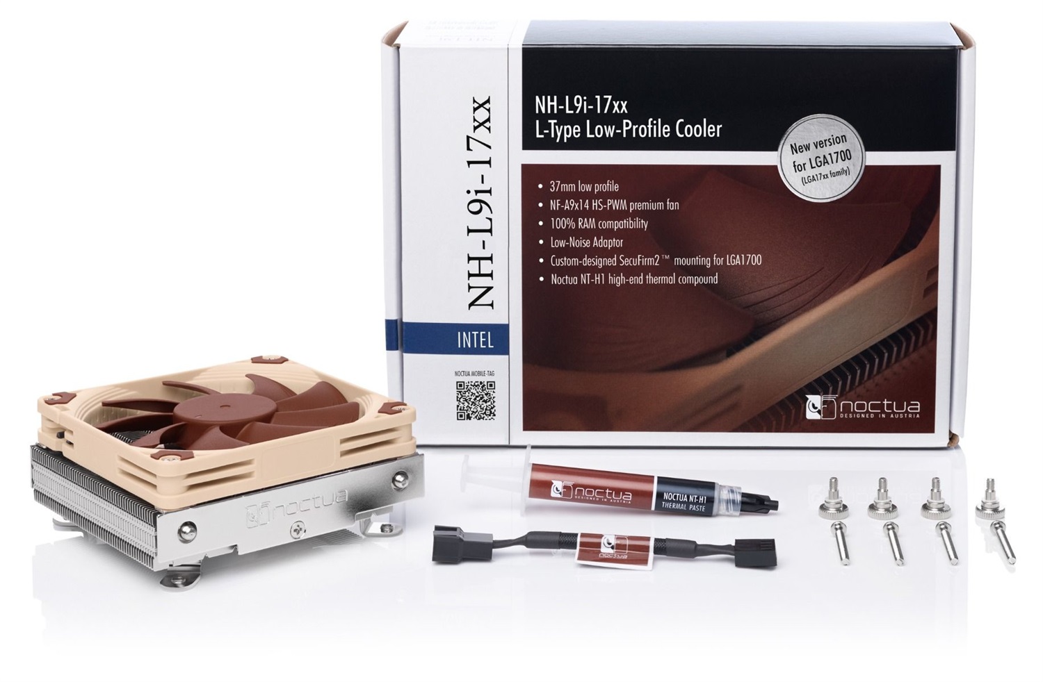 Noctua NH-L9i-17xx Dissipatore CPU Slim 9,2 cm per Intel LGA1700 - 600-2500 Giri/min, 23,6 dB, 57,5 m³/h