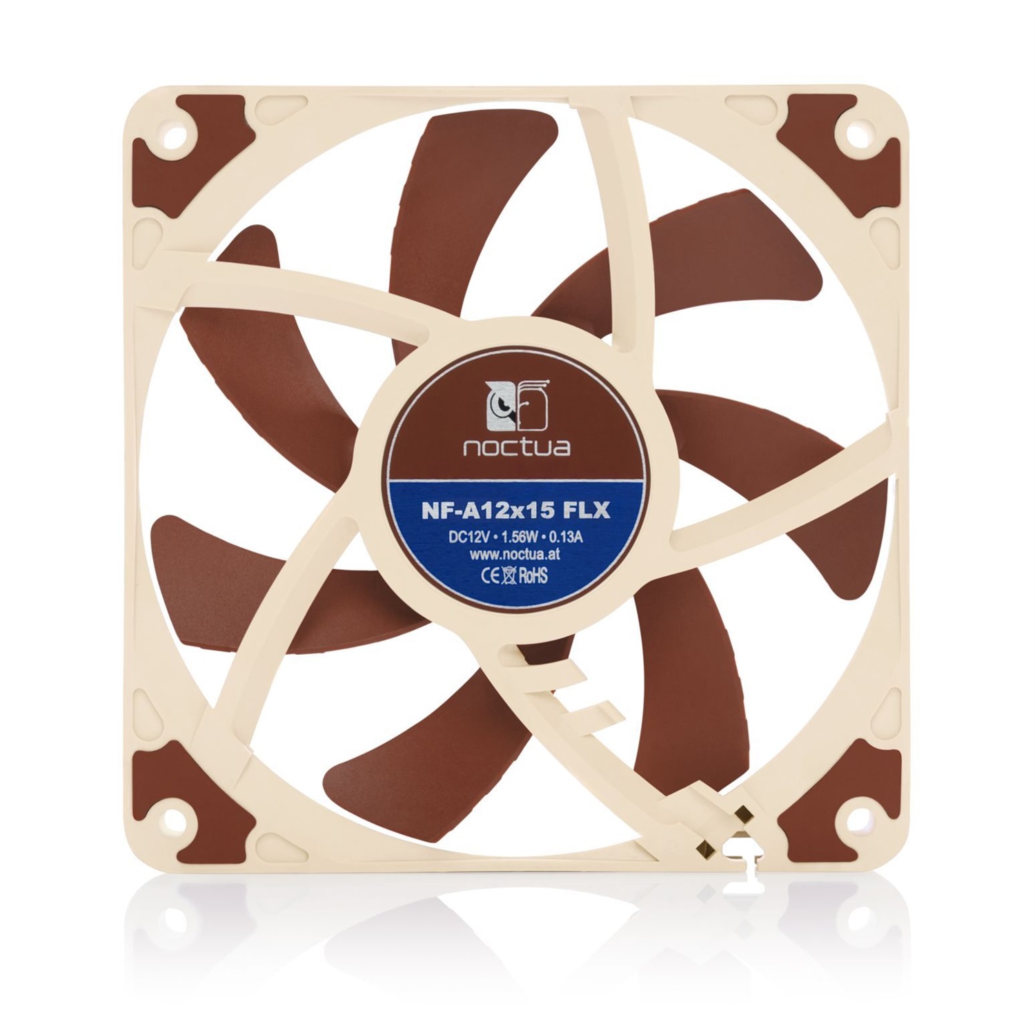 Noctua NF-A12x15 FLX Ventilatore 12 cm 1850 Giri/min 23,9 dB Flusso d'Aria 94,2 m³/h Beige e Marrone