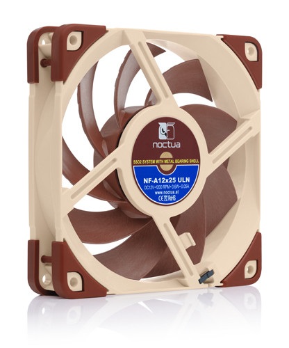 Noctua NF-A12x25 ULN Ventilatore 12 cm - 1200 Giri/min, 12,1 dB, Flusso d'aria 55,7 m³/h, Beige e Rosso