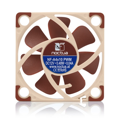 Noctua NF A4x10 PWM Ventilatore 4 cm - 1000 a 5000 Giri/min, 19,6 dB, Flusso d'aria 8,9 m³/h, Beige e Rosso