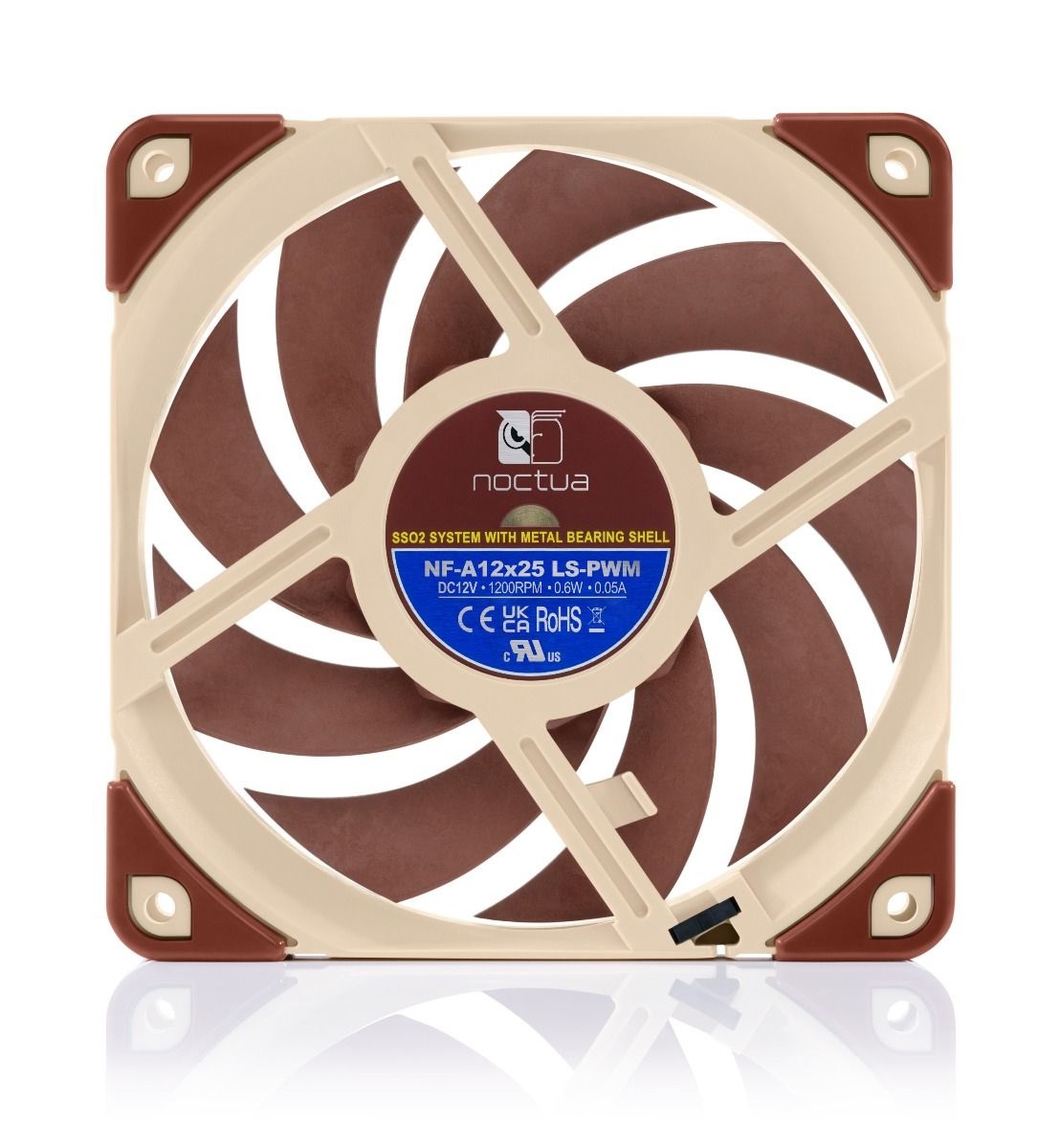 Noctua NF-A12x25 Ventilatore 12 cm LS PWM - 450-1200 Giri/min, 7,6-12,1 dB, Flusso d'aria 55,7 m³/h