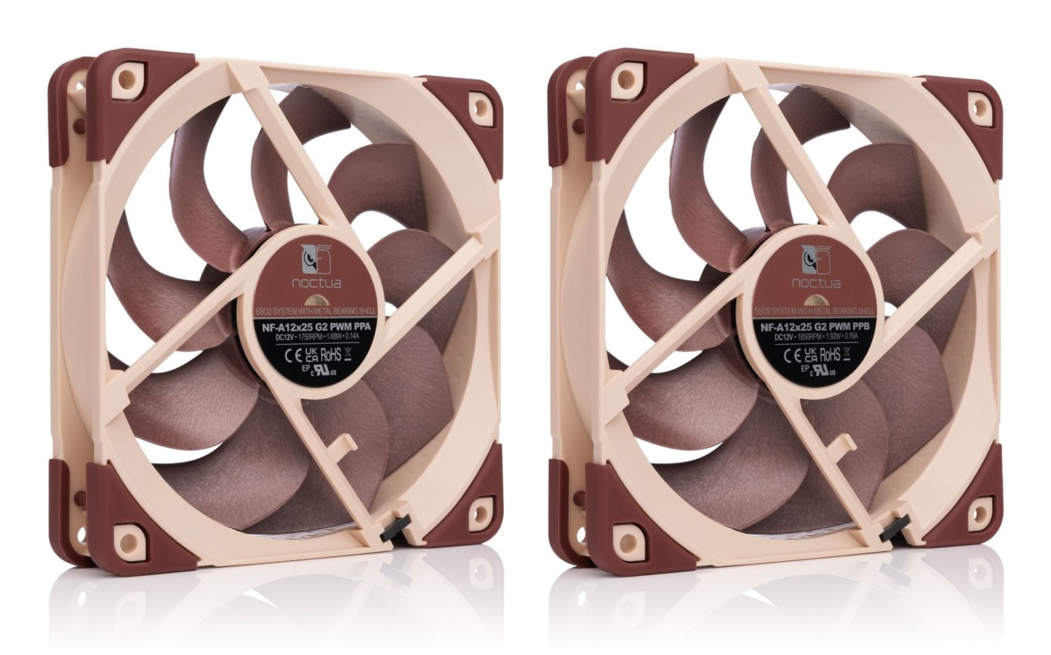 Noctua NF-A12x25 G2 PWM - Ventola 120mm, 1800 RPM, Flusso d'Aria 107,3 m³/h, Silenziosa 22.5 dB(A), Kit da 2