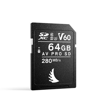 Angelbird AV PRO SD V60 MK2 64 GB SDXC UHS-II - Velocità di lettura fino a 280 MB/s, scrittura fino a 160 MB/s, compatibile con Blackmagic, Canon, Sony e Nikon