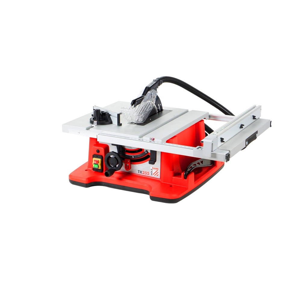 Holzmann TK255_230V Sega Circolare da Tavolo 254 mm, 2000 W, 4800 Giri/min, Altezza di Taglio 80 mm, Tavolo in Alluminio 940x642 mm