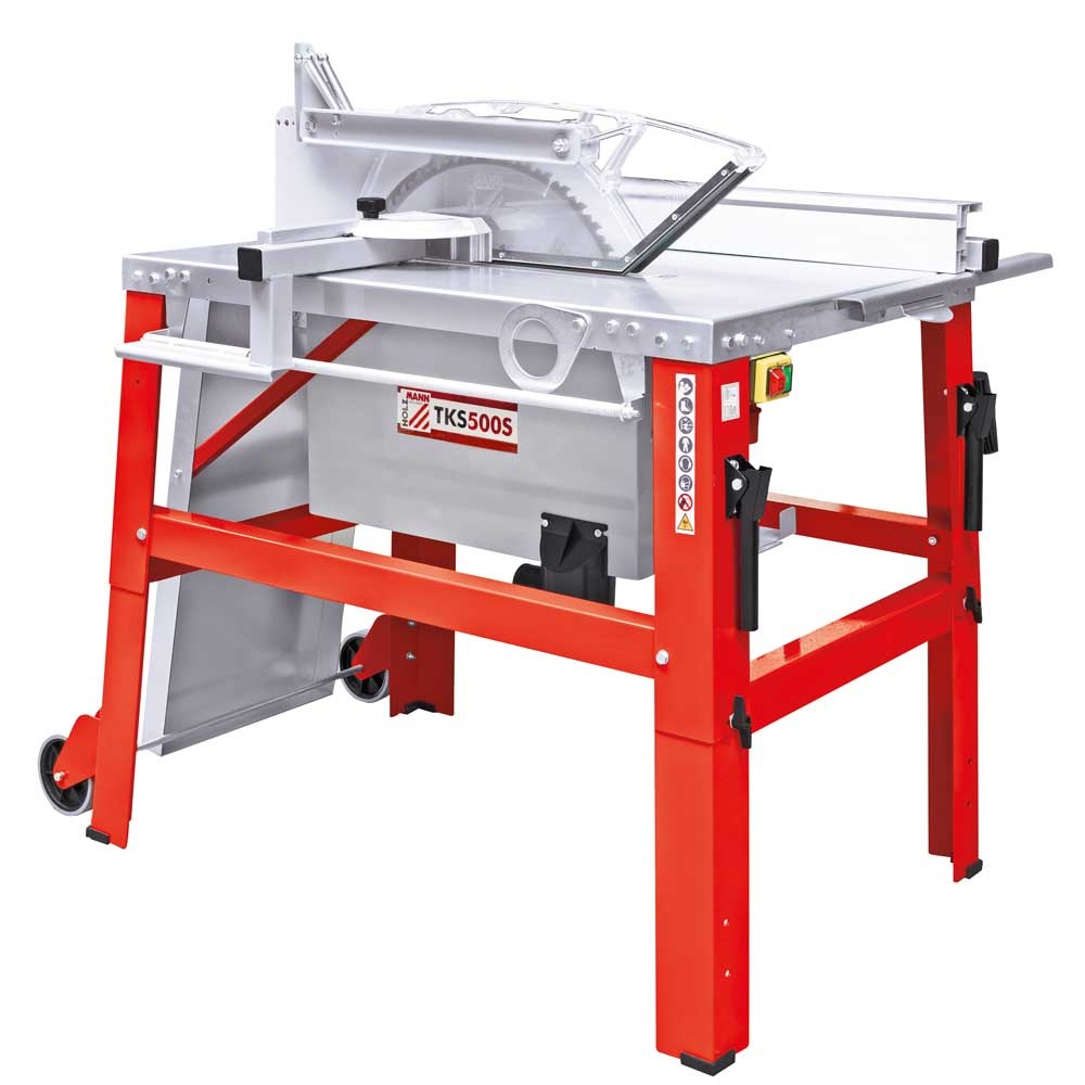 Holzmann TKS500S - Sega Circolare da Tavolo 400V, 2800 RPM, Altezza di Taglio 15 cm, Larghezza di Taglio 31 cm, Colore Rosso