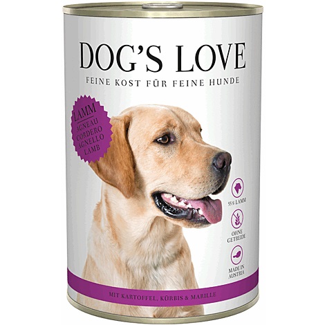 Dog's Love Cibo Umido per Cani Adulto Agnello con Patate, Zucca e Albicocca - 400 g