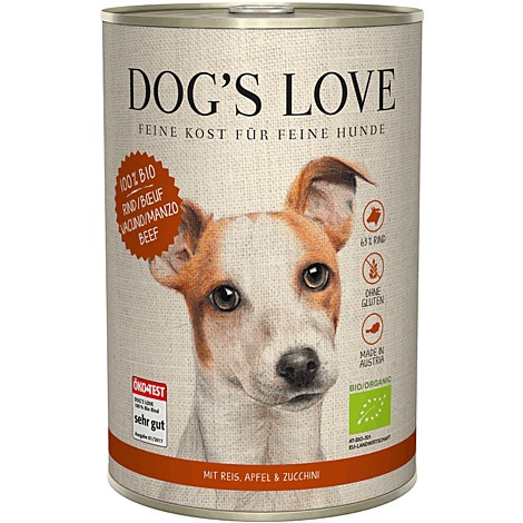 Dog's Love Cibo Umido per Cani Adulto BIO Manzo con Mele e Zucchine 400 g