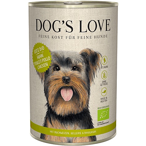 Dog's Love Cibo Umido per Cani 100% Biologico - Tacchino, Zucca e Prezzemolo 400 g
